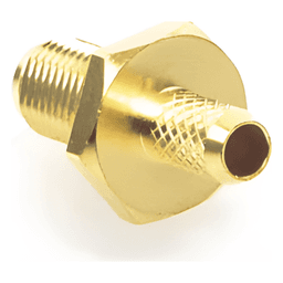 Conector SMA Hembra Inverso de Chasis en D Plano, Anillo Plegable para Cable RG-142/U, Oro/ Oro/ Teflón.