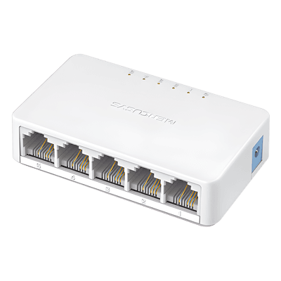 Switch de Escritorio / 5 Puertos 10/100 Mbps / Capacidad de Conmutación 1 Gbps / Sin Ventilador / Plug and Play