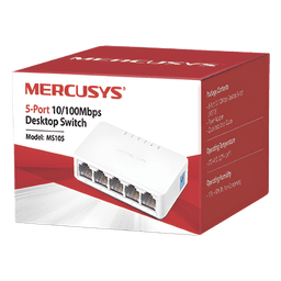 Switch de Escritorio / 5 Puertos 10/100 Mbps / Capacidad de Conmutación 1 Gbps / Sin Ventilador / Plug and Play