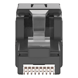 Plug RJ45 UTP, Instalación Angulada 45 Grados, Terminación en Campo Certificable, Compatible con Cat5e, Cat6 y Cat6A, Color Negro