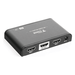 Divisor (Splitter) HDMI 4K de 1 Entrada a 2 Salidas (Simultaneas) / Soporta 4K×2K / Ajuste de resoluciones EDID / HDR / HDMI 2.0 /  HDCP 2.2  / Soporta formatos de Audio Dolby Digital / Longitud del cable de entrada y salida ≤10m.