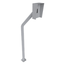 Base Tubular para Lectora RFID / Acero Calibre 14-16-18 / 1206 mm (3.96 ft) de Alto / 3.3 kg / Pintura Electrostática Gris Mate / Anclaje Barrenancla Incluido