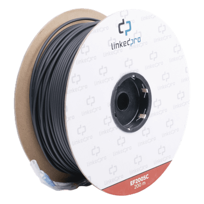 Carrete de Fibra Óptica Monomodo / Conectores SC-SC Duplex / Refuerzo Kevlar / 200 m (656.17 pies) / Subterráneo por Tubería