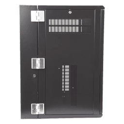 Gabinete PanZone de Montaje en Pared, de 19in, Puerta Ventilada, 18 UR, 635mm de Profundidad, Color Negro