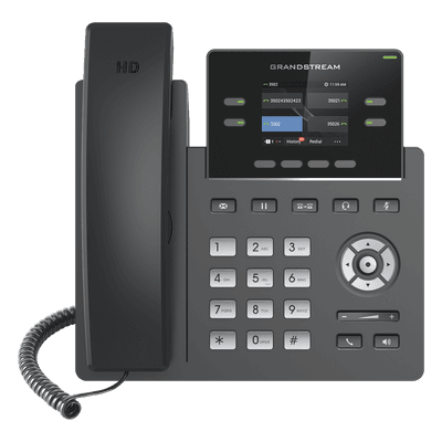 Teléfono IP Grado Operador, 4 líneas SIP con 2 cuentas, pantalla a color 2.4", codec Opus, IPV4/IPV6 con gestión en la nube GDMS
