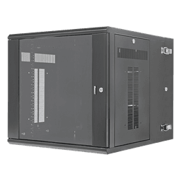 Gabinete PanZone de Montaje en Pared, de 19in, Puerta con Ventana de Seguridad, 12 UR, 762mm de Profundidad, Color Negro