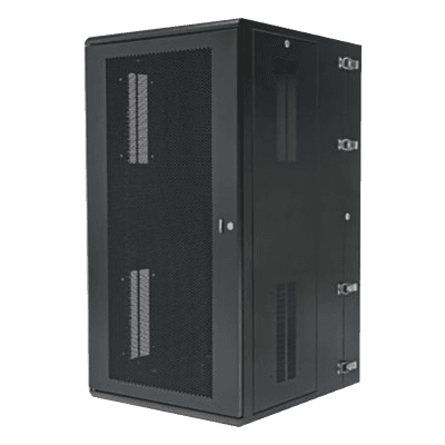 Gabinete PanZone de Montaje en Pared, de 19in, Puerta Ventilada, 26 UR, 635mm de Profundidad, Color Negro