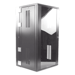 Gabinete PanZone de Montaje en Pared, de 19in, Puerta con Ventana de Seguridad, 26 UR, 635mm de Profundidad, Color Negro