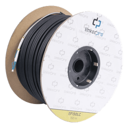 Carrete de Fibra Óptica Monomodo / Conectores LC-LC Dúplex / 150 m (492.13 pies) / Reforzada con Kevlar / Tight Buffer 900 μm / HDPE para Subterráneo