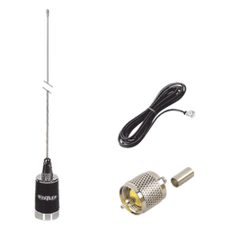 kit de antena móvil de 3dB de Ganancia  en VHF 148-174 MHZ, Incluye LMG150 + CHMB + RFU505