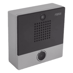 Mini video Intercomunicador para hotelería y hospitales, con diseño elegante, PoE, cámara 1Mpx, 1 botón, 1 relevador integrado de salida y entrada.