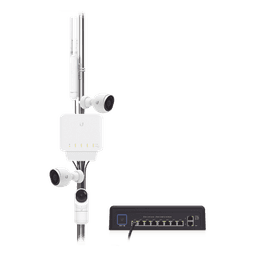 Switch UniFi FLEX de 5 puertos para semi-exterior IP55 (1 x PoE de entrada 802.3af/at/bt y 4 puertos PoE de salida 802.3af)