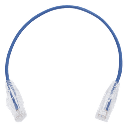 Cable de Parcheo Slim UTP Cat6 - 30 cm (11.81 Pulgadas) Azul Diámetro Reducido (28 AWG)