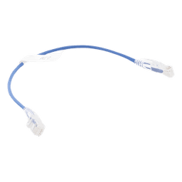 Cable de Parcheo Slim UTP Cat6 - 30 cm (11.81 Pulgadas) Azul Diámetro Reducido (28 AWG)