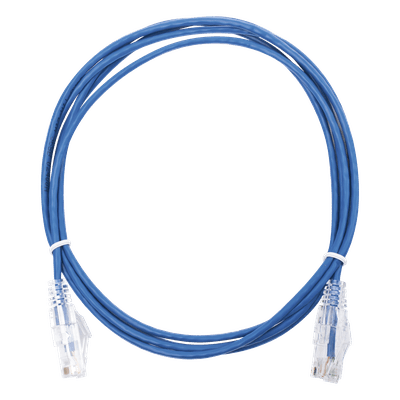 Cable de Parcheo Slim UTP Cat6 - 2 Metros (6.56 Pies) Azul Diámetro Reducido (28 AWG)