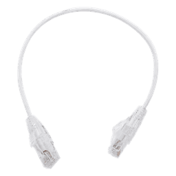 Cable de Parcheo Slim UTP Cat6 - 30 cm (11.81 Pulgadas) Blanco, Diámetro Reducido (28 AWG)