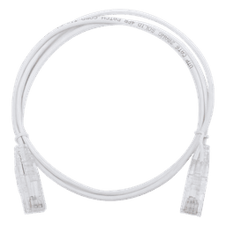 Cable de Parcheo Slim UTP Cat6 - 1 Metro (3.28 Pies), Blanco, Diámetro Reducido (28 AWG)