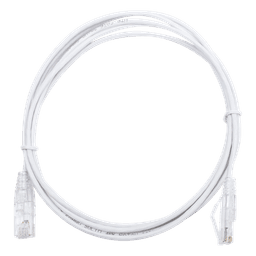 Cable de Parcheo Slim UTP Cat6 - 2 Metros (6.56 Pies) Blanco Diámetro Reducido (28 AWG)