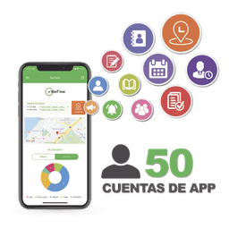 Licencia de Asistencia Móvil / 50 Usuarios / GPS y Fotografía / Compatible con BioTime Pro
