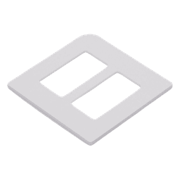 Placa de Pared 2 Espacios / Diseño Screwless / Perfil 7.6 mm / Acabado Snow Satinado / Compatible Lutron Maestro, Diva, Pico