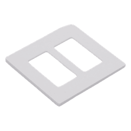 Placa de Pared 2 Espacios / Diseño Screwless / Perfil 7.6 mm / Acabado Snow Satinado / Compatible Lutron Maestro, Diva, Pico