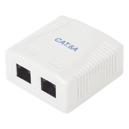 Caja de Pared con 2 Puertos, Incluye 2 Jacks UTP Cat6A
