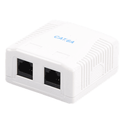 Caja de Pared con 2 Puertos, Incluye 2 Jacks UTP Cat6A