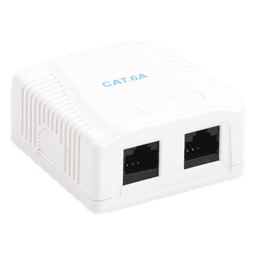 Caja de Pared con 2 Puertos, Incluye 2 Jacks UTP Cat6A