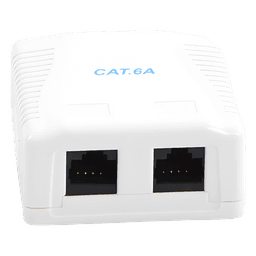 Caja de Pared con 2 Puertos, Incluye 2 Jacks UTP Cat6A