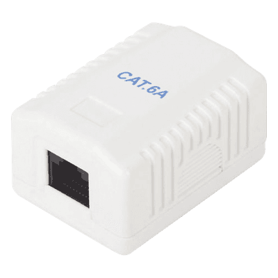 Caja de Pared con 1 Puerto, Incluye 1 Jack UTP Cat6A