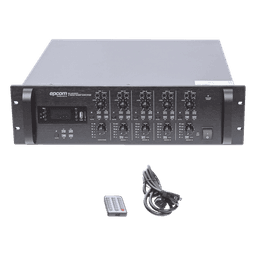 Mezclador Amplificador de Audio - 4 zonas de 240W RMS Hasta 960W | 4 Canales | 5 Entradas | MP3 Tuner USB/SD | 1 Entrada de Micrófono 