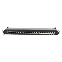 Panel de Parcheo / 24 Puertos / Cat6A Blindado / 1U Rack / T568A/B / 0 a 70°C