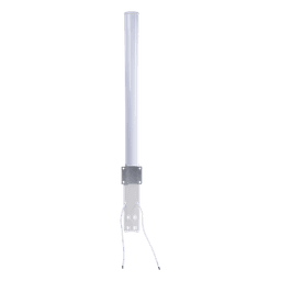 Antena Omnidireccional en 2.4 GHz, Rango de Frecuencias (2.3 - 2.5 GHz), Ganancia de 10 dBi, Doble Polaridad MIMO 2x2, Incluye Jumpers