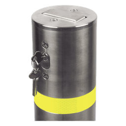 Bolardo Desmontable / Acero Inoxidable SS304 / 900 mm (2.95 ft) Altura / 114 mm Diámetro / 3 mm Espesor / Punta Plana