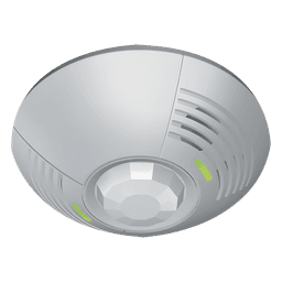 Sensor de ocupación de techo con doble tecnología ultrasónica e infrarroja, cobertura de 46 m² a 180 grados, relevador SPDT y fotocelda, integrable a sistemas Lutron