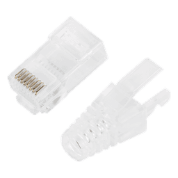 Plugs Pass Through / RJ45 Cat6 / Sin Blindaje / Alivio de Tensión / Chapado Oro 30 Micras / 50 Piezas