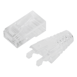 Plugs Pass Through / RJ45 Cat6 / Sin Blindaje / Alivio de Tensión / Chapado Oro 30 Micras / 50 Piezas