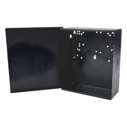 Gabinete para Fuente Línea PRO y SYSRMTXT, con preparación para instalar panel SP400 o serie runner.