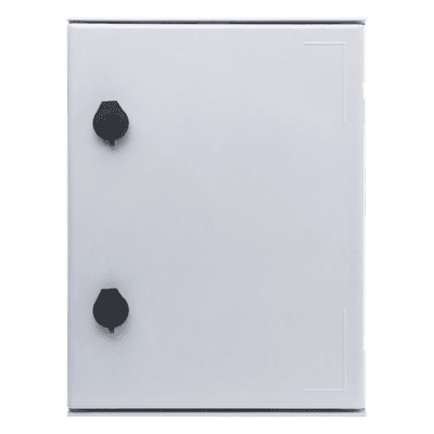 Gabinete de Poliéster IP65 Uso en Intemperie (300 x 400 x 200 mm) con Placa Trasera Interior de Plástico (Incluye Chapa y Llave).