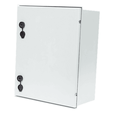 Gabinete de Poliéster IP65 / 400 x 500 x 200 mm / Carga 30 kg / Placa Trasera Incluida / Cerradura con Llave