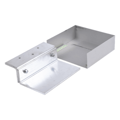 Kit de soporte ajustable / Movimiento lateral 1-1¼" (25-32 mm) / Aberturas 2¼"-3½" (57-89 mm) / Aluminio anodizado / 8½" (216 mm) de longitud / Puertas batientes
