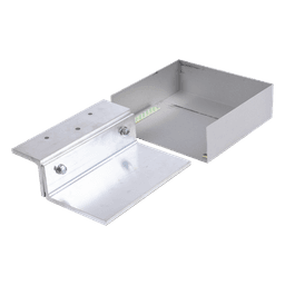 Kit de soporte ajustable / Movimiento lateral 1-1¼" (25-32 mm) / Aberturas 2¼"-3½" (57-89 mm) / Aluminio anodizado / 8½" (216 mm) de longitud / Puertas batientes