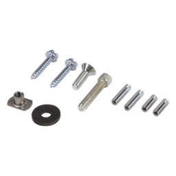 Kit de soporte ajustable / Movimiento lateral 1-1¼" (25-32 mm) / Aberturas 2¼"-3½" (57-89 mm) / Aluminio anodizado / 8½" (216 mm) de longitud / Puertas batientes