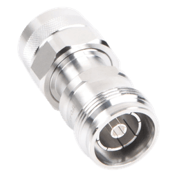 Adaptador en Línea de Conector 4.3-10 Hembra a N Macho, Bronce Blanco/ Plata/ Teflón.