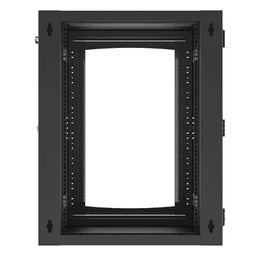 Gabinete Abatible de Pared (Con Marco Trasero) con Rack 19" de 16 Unidades. Ventana de Cristal Templado.