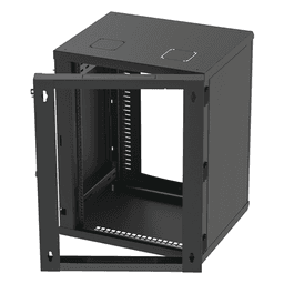 Gabinete Abatible de Pared (Con Marco Trasero) con Rack 19" de 16 Unidades. Ventana de Cristal Templado.