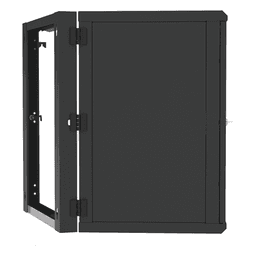 Gabinete Abatible de Pared (Con Marco Trasero) con Rack 19" de 16 Unidades. Ventana de Cristal Templado.