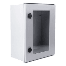 Gabinete de Poliéster IP65 / Puerta Transparente / 400 x 500 x 200 mm / Carga 30 kg / Placa Trasera Incluida / Uso en Intemperie