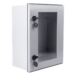 Gabinete de Poliéster IP65 / Puerta Transparente / 400 x 500 x 200 mm / Carga 30 kg / Placa Trasera Incluida / Uso en Intemperie
