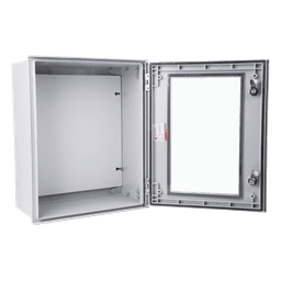 Gabinete de Poliéster IP65 / Puerta Transparente / 400 x 500 x 200 mm / Carga 30 kg / Placa Trasera Incluida / Uso en Intemperie